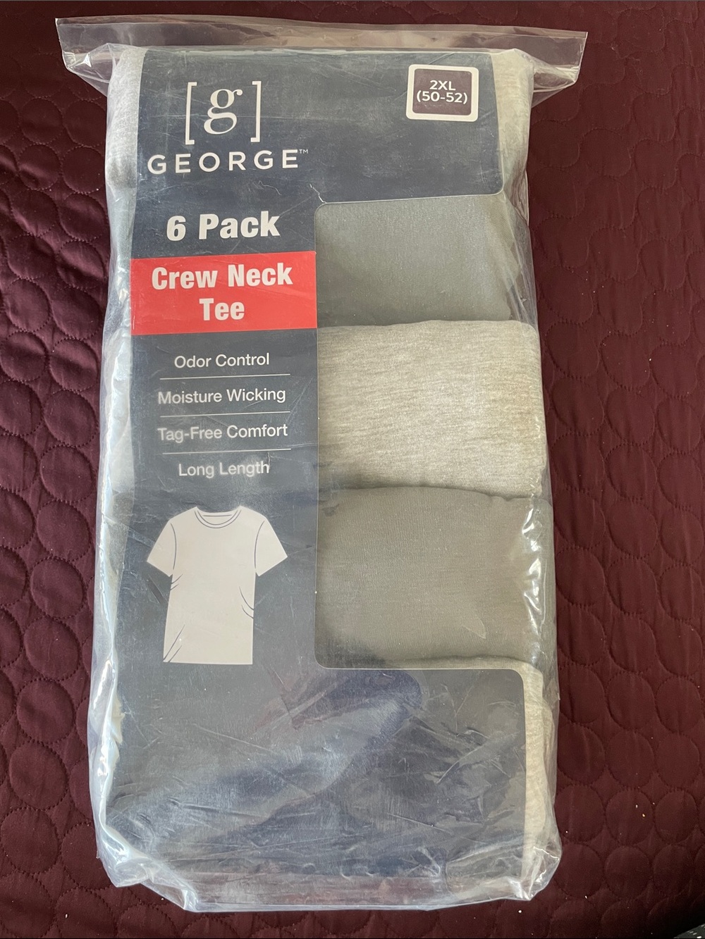 George 6-Pack Crew Neck Tees - Gray New